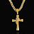 CORRENTE LACRAIA (10mm- 70cm )+ PINGENTE CRUZ CRAVEJADA AMARRADA GRANDE - BANHADO A OURO 18K - Imagem 2