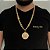 CORRENTE LACRAIA (10mm -70cm )+ PINGENTE FAVELA MEDALHÃO MERCEDES -FECHO COM MARCAÇÃO 750 - BANHADO A OURO 18K - Imagem 1