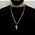 CORRENTE LACRAIA (4mm- 70Cm) + PINGENTE CRUCIFIXO VAZADO - BANHADO A OURO 18K - Imagem 1