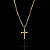 CORRENTE PIASTRINE( 1.8mm -70cm) + PINGENTE CRUZ DETALHADA - BANHADA A OURO 18K. - Imagem 4