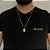 CORRENTE PIASTRINE( 1.8mm- 70cm) + PINGENTE PLACA CRUZ VAZADA - BANHADO A OURO 18K. - Imagem 1