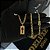 CORRENTE PITBULL (4MM- 70CM) + PINGENTE  PLACA COM CRUZ VAZADA  - BANHADO A OURO 18K - Imagem 1