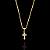 CORRENTE VENEZIANA ( 1.5MM- 70CM) + PINGENTE MEDALHA CRUCIFIXO MINI -  BANHADO A OURO 18K. - Imagem 2