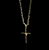 CORRENTE CADEADO( 3mm- 70Cm) + PINGENTE CRUZ AMARRADA - BANHADO A OURO 18k - Imagem 2