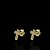 PAR DE BRINCOS  CRUZ 6x2mm - BANHADO A OURO 18K - Imagem 3