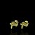 PAR DE BRINCOS  CRUZ LISA 6x2mm - BANHADO A OURO 18K - Imagem 1