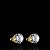 PAR DE BRINCOS  REDONDO  PEDRA DE ZIRCÔNIA 10MM - BANHADO A OURO 18K - Imagem 1