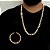 CORRENTE + PULSEIRA FRISO S DUPLA FACE FECHO GAVETA (8mm) - BANHADO A OURO 18K - Imagem 1