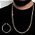 CORRENTE + PULSEIRA GRUMET  DUPLA FECHO GAVETA (4mm- 70cm)  - BANHADO A OURO 18K - Imagem 1