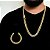 CORRENTE + PULSEIRA LACRAIA  FECHO GAVETA( 10MM-70CM) - BANHADO A OURO 18K - Imagem 1