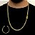 CORRENTE + PULSEIRA LACRAIA FECHO GAVETA  COM NOSSA SENHORA CRAVEJADA  (4mm) - BANHADO A OURO 18K - Imagem 1