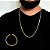 CORRENTE + PULSEIRA PERUANA  FECHO CANHÃO ( 70cm-5mm) - BANHADO A OURO 18K - Imagem 1