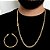 CORRENTE + PULSEIRA PITBULL FECHO GAVETA (4mm- 70cm)  - BANHADO A OURO 18K - Imagem 1