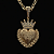 PINGENTE CORAÇÃO JESUS É O DONO DO LUGAR   CRAVEJADO  12g( 4x4cm) (GG) - BANHADO A OURO 18K. - Imagem 1