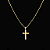 PINGENTE  CRUCIFIXO CHAPADO LISO   P. ( 1,5g-   2x2cm) - BANHADO A OURO 18K. - Imagem 1