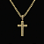 PINGENTE CRUZ CRAVEJADA EM ZIRCÔNIA ( 12g- 3x3cm)(G) - BANHO DE OURO 18k - Imagem 1
