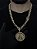 CORRENTE FRISO S DUPLA FACE( 13mm- 70cm) + PINGENTE MEDALHA DUPLA NOSSA SENHORA JESUS ROTATÓRIA  -FECHO COM MARCAÇÃO 750 - BANHADO A OURO 18K - Imagem 2