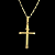 PINGENTE CRUZ PALITO DETALHADA M ( 4g- 3x3cm) - BANHO DE OURO 18k - Imagem 1
