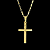 PINGENTE CRUZ PALITO AMADEIRADA M ( 4g- 3x3cm) - BANHO DE OURO 18k - Imagem 1