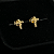 PAR DE BRINCO CRUZ SEGUNDO FURO 6x2mm - BANHADO A OURO 18K - Imagem 2