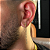 PAR DE BRINCO CRUZ SEGUNDO FURO 6x2mm - BANHADO A OURO 18K - Imagem 4