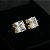 PAR DE BRINCO QUADRADO ZIRCÔNIA  PREMIUM  7MM - BANHADO A OURO 18K - Imagem 1