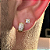 2 PARES DE BRINCOS CRAVEJADOS EM ZIRCÔNIA PREMIUM ARGOLA M E BRINCO QUADRADO 3MM  -  BANHADO A OURO 18K - Imagem 1