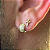 2 PARES DE BRINCOS,  ARGOLA CRAVEJADA EM ZIRCÔNIA  PREMIUM M E BRINCO CRUZ  PP  -  BANHADO A OURO 18K - Imagem 1