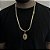 CORRENTE  LACRAIA FLAT  (6mm - 26G 70 cm) + PINGENTE  MEDALHA OVAL JESUS CRISTO  CRAVEJADO EM ZIRCÔNIA  PREMIUM - BANHO DE OURO 18k - Imagem 2