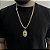 CORRENTE  GRUMET DUPLA  (7mm - 28g  70cm) + PINGENTE MEDALHA OVAL JESUS CRISTO CRAVEJADA EM ZIRCÔNIA PREMIUM G - BANHO DE OURO 18k - Imagem 2
