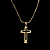 PINGENTE  CRUZ DETALHADA VAZADA  2g-( 3x2cm P ) - BANHO DE OURO 18k - Imagem 1