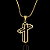 PINGENTE CRUZ 3D  2g-( 3x2cm P ) - BANHO DE OURO 18k - Imagem 1