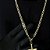 CORRENTE PIASTRINE ( 7mm- 70Cm) + PINGENTE CRUZ AMARRADA  MACIÇA - BANHADA A OURO 18k - Imagem 3