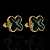 BRINCO TREVO VERDE  - BANHADO A OURO 18K. - Imagem 1