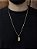 CORRENTE GRUMET -  2mm - 70 ou 60cm + PINGENTE PLACA DIAMANTADA 2x1,2cm   ESCOLHA A LETRA - BANHADO A OURO 18k - Imagem 1