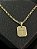 PINGENTE PLACA CRUCIFIXO  P (2g- 2x2cm) - BANHO DE OURO 18k - Imagem 1