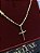 CORRENTE PIASTRINE (4MM - 50, 60cm ou 70cm) + PINGENTE CRUZ AMARRADA  - BANHADO A OURO 18k - Imagem 2