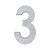 Algarismo 3 Residencial 22Cm Polido Ac3Caixap Lgmais - Imagem 1