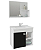 Armario Com Espelho Lotus 55Cm Branco/Preto 9942.10 Mgm - Imagem 1
