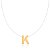 CORRENTE EM SILICONE COM PINGENTE LETRA "K" LISO BANHADO A OURO - Imagem 1