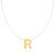 CORRENTE SILICONE COM PINGENTE LETRA "R" LISO BANHADO A OURO - Imagem 1