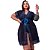 Robe Manga Curta Romantic Premium Plus Size Azul Marinho - Imagem 3