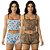 Kit com 2 Baby Doll Curto Estampa Sortidas Suede Virgínia Linda Luli - Imagem 1