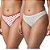 Kit 2 Calcinhas Fio Duplo Plus Size Estampas Sortidas com Detalhe Poliamida - Imagem 1