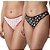 Kit 2 Calcinhas Fio Duplo Plus Size Estampas Sortidas com Detalhe Poliamida - Imagem 2
