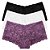 Kit 3 Shorts Caleçon Sensual Rendado Poliamida com Elastano Cores Sortidas - Imagem 1