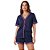 Pijama Americano Feminino Curto Camisa e Short Fechamento Frontal com Botões - Imagem 1
