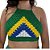 Cropped de Crochê Bandeira do Brasil Frente Única | Top Brasil Core M/G - Imagem 1