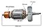 Induzido Rotor P/ Esmerilhadeira GA7020 /9020 / MGA700 110v - Imagem 3