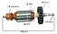 Induzido Rotor Para Furadeira De Impacto Hp1631 Hp1630 220v - Imagem 2